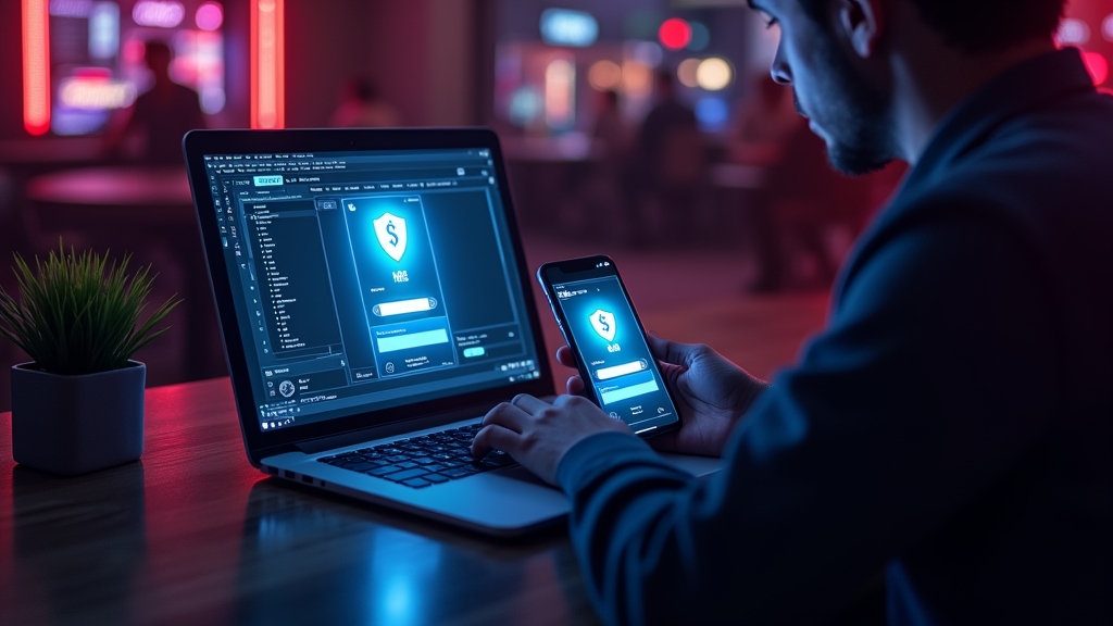 Usuário tentando acessar a conta em dispositivos diferentes com interface de login