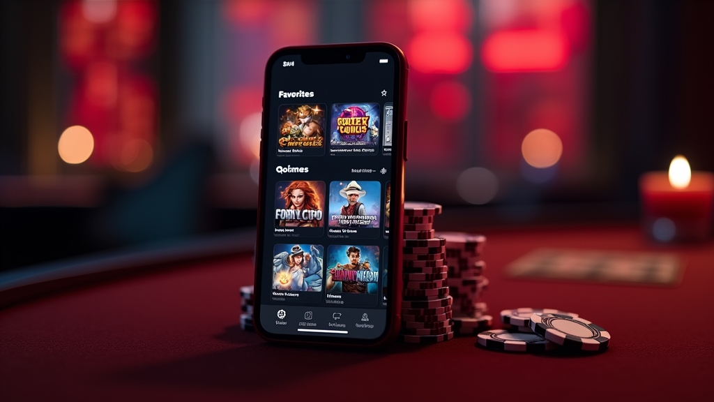 Celular com lista de jogos favoritos e acesso rápido à plataforma